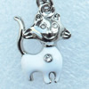 Zinc Alloy Enamel Charm/Pendant with Crystal, Nickel-free & Lead-free, A Grade Animal 22x15mm, Sold by PC  