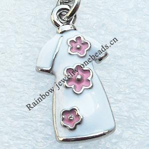 Zinc Alloy Enamel Pendant, Nickel-free & Lead-free, A Grade Clothes 21x11mm, Sold by PC  