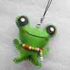 Mobile Decoration, PU Leather, Frog, Chain: about 60mm long, Pendant: about 60mm wide, Sold by Dozen