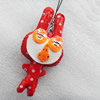 Mobile Decoration, PU Leather, Rabbit, Chain: about 60mm long, Pendant: about 45mm wide, Sold by Dozen