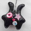 Mobile Decoration, PU Leather, Chain: about 60mm long, Pendant: about 75mm wide, Sold by Dozen