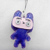 Mobile Decoration, PU Leather, Chain: about 60mm long, Pendant: about 50mm wide, Sold by Dozen