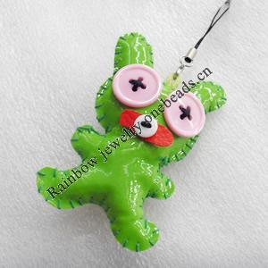 Mobile Decoration, PU Leather, Chain: about 60mm long, Pendant: about 55mm wide, Sold by Dozen