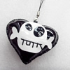 Mobile Decoration, PU Leather, Heart, Chain: about 60mm long, Pendant: about 75mm wide, Sold by Dozen