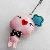 Mobile Decoration, PU Leather, Chain: about 60mm long, Pendant: about 45mm wide, Sold by Dozen