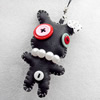 Mobile Decoration, PU Leather, Chain: about 60mm long, Pendant: about 45mm wide, Sold by Dozen