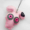 Mobile Decoration, PU Leather, Rabbit, Chain: about 60mm long, Pendant: about 75mm wide, Sold by Dozen