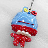 Mobile Decoration, PU Leather, Chain: about 60mm long, Pendant: about 53mm wide, Sold by Dozen