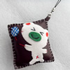 Mobile Decoration, PU Leather, Chain: about 60mm long, Pendant: about 85mm wide, Sold by Dozen