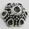 Bead Caps Zinc Alloy Jewelry Findings Lead-free, 12x7mm, Hole:2mm, Sold by Bag