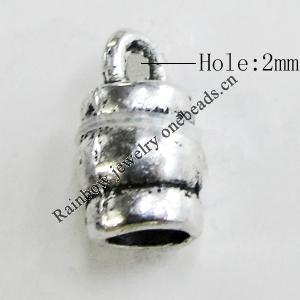 Zinc Alloy Cord End Caps Lead-free, 6x10mm, Hole:2mm, Sold by Bag