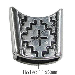 Bead Zinc Alloy Jewelry Findings Lead-free, 15mm, Hole:11x2mm, Sold by KG