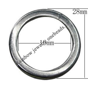 Donut Zinc Alloy Jewelry Findings Lead-free, 28x19mm, Sold by Bag