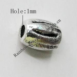 Bead Zinc Alloy Jewelry Findings Lead-free, 6x4mm, Hole:1mm, Sold by Bag