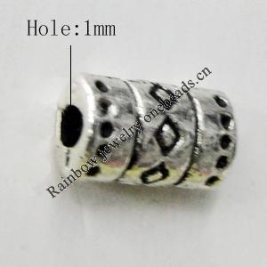 Bead Zinc Alloy Jewelry Findings Lead-free, 9x5mm, Hole:1mm, Sold by Bag
