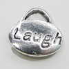 Pendant Zinc Alloy Jewelry Findings Lead-free, 12x11mm, Hole:1mm, Sold by Bag