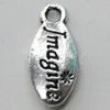 Pendant Zinc Alloy Jewelry Findings Lead-free, 7x16mm, Hole:2mm, Sold by Bag