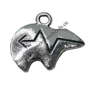 Pendant Zinc Alloy Jewelry Findings Lead-free, 19x16mm, Hole:2mm, Sold by Bag