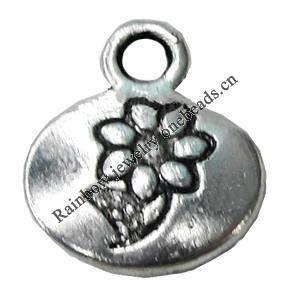 Pendant Zinc Alloy Jewelry Findings Lead-free, 11x13mm, Hole:2mm, Sold by Bag