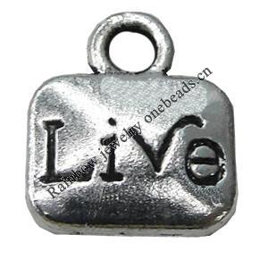 Pendant Zinc Alloy Jewelry Findings Lead-free, 10x11mm, Hole:2mm, Sold by Bag