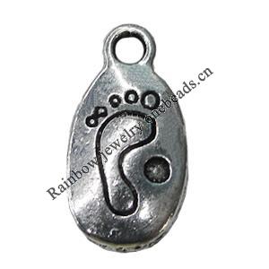 Pendant Zinc Alloy Jewelry Findings Lead-free, 9x17mm, Hole:2mm, Sold by Bag