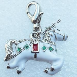 Zinc Alloy Enamel Pendant, Nickel-free & Lead-free, A Grade Animal 26x19mm, Sold by PC  