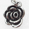 Zinc Alloy Charm/Pendants, Nickel-free & Lead-free, A Grade Flower 17x13mm, Sold by PC