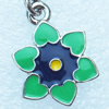 Zinc Alloy Enamel Pendant, Nickel-free & Lead-free, A Grade Flower 20x14mm, Sold by PC  