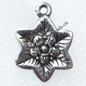 Zinc Alloy Charm/Pendants, Nickel-free & Lead-free, A Grade Flower 22x16mm, Sold by PC