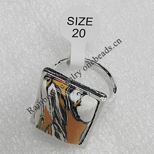 Alloy Rings, Rectangle 25x18mm, Sold by PC