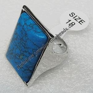 Alloy Rings, Rectangle 26x21mm, Sold by PC