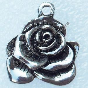 Zinc Alloy Charm/Pendants, Nickel-free & Lead-free, A Grade Flower 19x17mm, Sold by PC