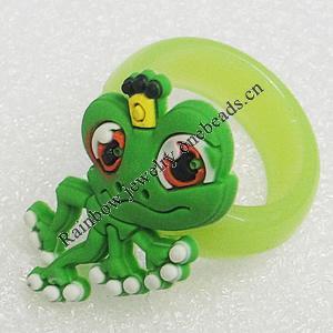 Plastic Rings, Frog 29x19mm, Sold by PC