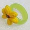 Plastic Rings, Flower 22mm, Sold by PC