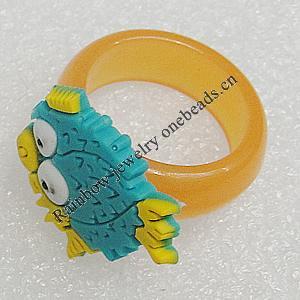 Plastic Rings, Fish 23x20mm, Sold by PC