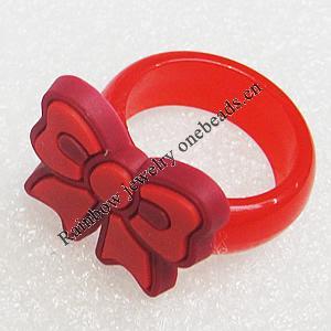 Plastic Rings, Bowknot 21x18mm, Sold by PC