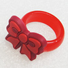 Plastic Rings, Bowknot 21x18mm, Sold by PC