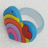 Plastic Rings, Heart 31x23mm, Sold by PC