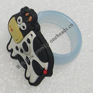 Plastic Rings, Cow 29x24mm, Sold by PC