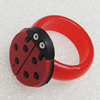 Plastic Rings, Ladybug 21x28mm, Sold by PC