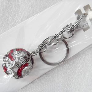 Zinc Alloy keyring Jewelry Key Chains, width:27mm, Length Approx:10cm, Sold by PC