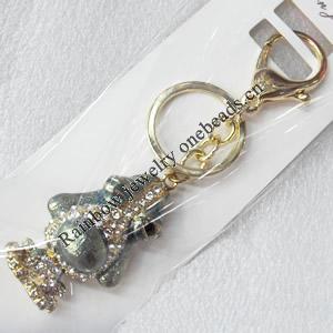 Zinc Alloy keyring Jewelry Key Chains, width:30mm, Length Approx:11.5cm, Sold by PC