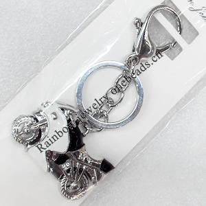 Zinc Alloy keyring Jewelry Key Chains, width:47mm, Length Approx:10cm, Sold by PC