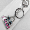 Zinc Alloy keyring Jewelry Key Chains, width:38mm, Length Approx:10cm, Sold by PC