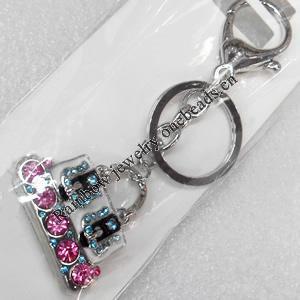 Zinc Alloy keyring Jewelry Key Chains, width:38mm, Length Approx:10cm, Sold by PC