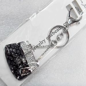 Zinc Alloy keyring Jewelry Key Chains, width:45mm, Length Approx:12.5cm, Sold by PC