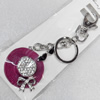 Zinc Alloy keyring Jewelry Key Chains, width:41mm, Length Approx:13cm, Sold by PC