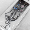 Mobile Decoration, Zinc Alloy Pendant, Pendant: about 12mm wide, Rope: about 6cm, Sold by Pair