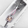 Mobile Decoration, Zinc Alloy Pendant, Pendant: about 17mm wide, Rope: about 6cm, Sold by PC