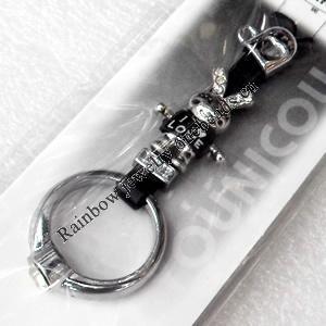 Mobile Decoration, Zinc Alloy Pendant, Pendant: about 23mm wide, Rope: about 6cm, Sold by PC